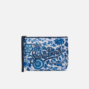 Pochette Aline Stampa Maiolica Blu e Bianca