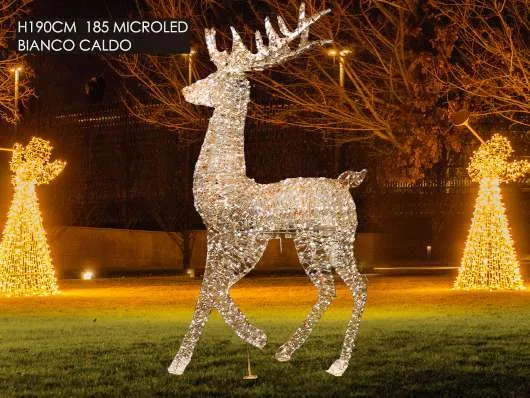 RENNA ALTA 190 CM CON 185 MICRO LED COLORE BIANCO CALDO