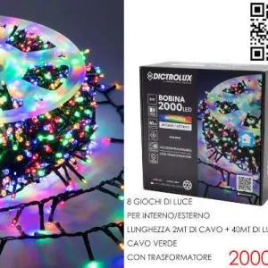 2000 LUCI LED MULTICOLOR CON BOBINA